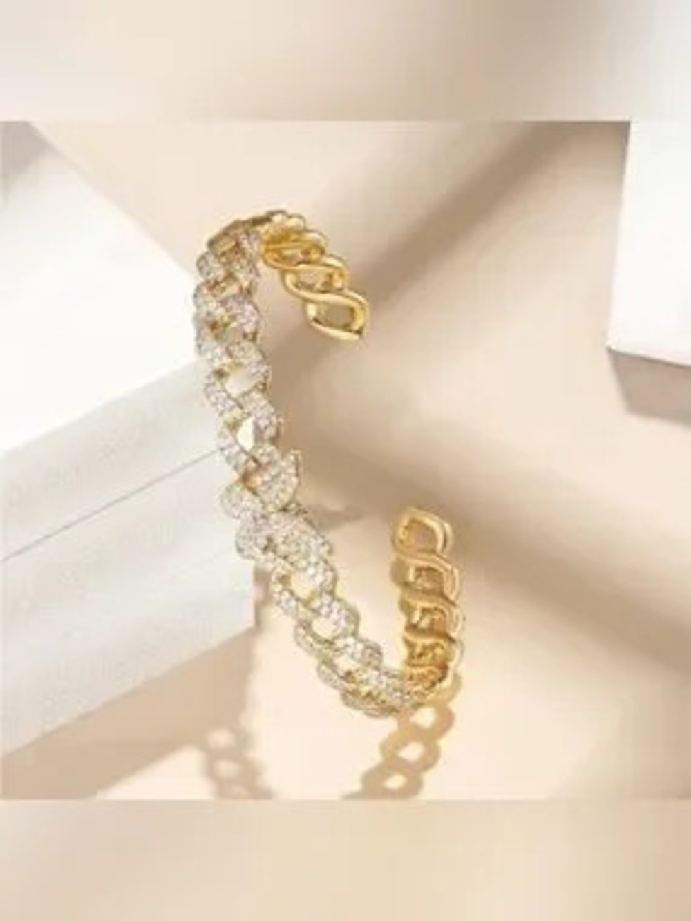 14k Gold Plated CZ Butterfly Cuff Bracelet